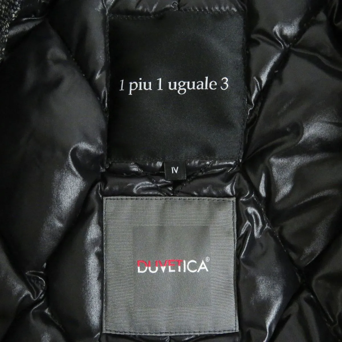 1PIU1UGUALE3 Duvetica Tweed Down Coat Black