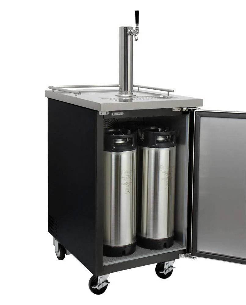 24" Wide Homebrew Tap Black Commercial Kegerator