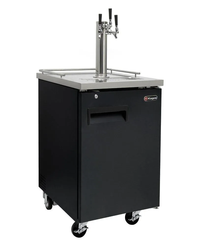 24" Wide Homebrew Tap Black Commercial Kegerator