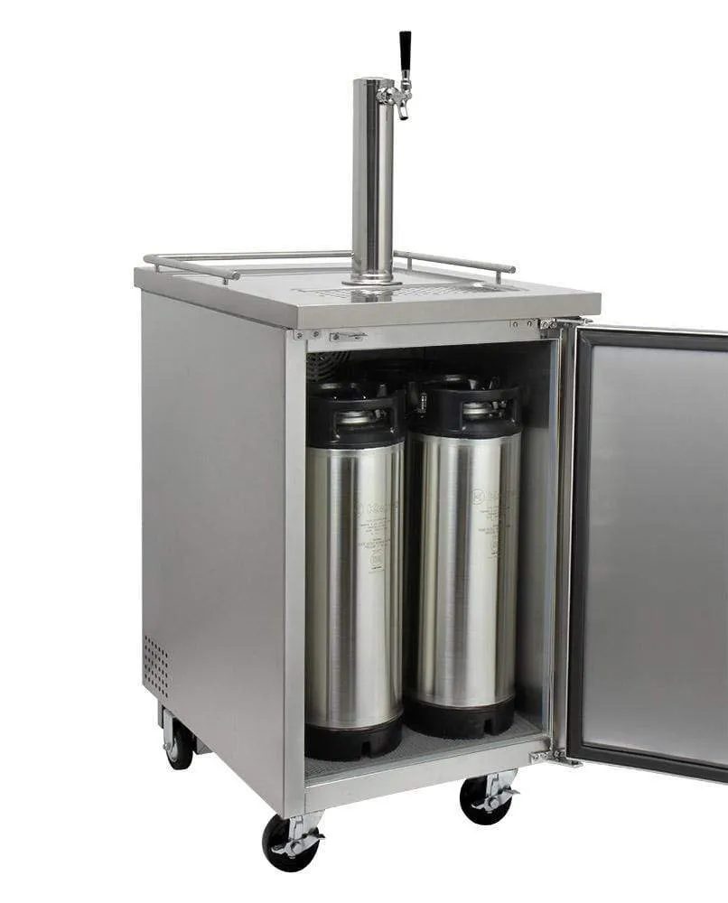 24" Wide Homebrew Tap Stainless Steel Commercial Kegerator