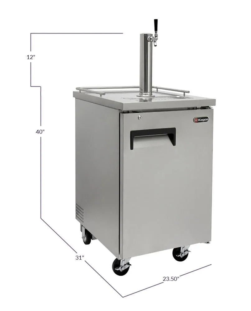 24" Wide Homebrew Tap Stainless Steel Commercial Kegerator