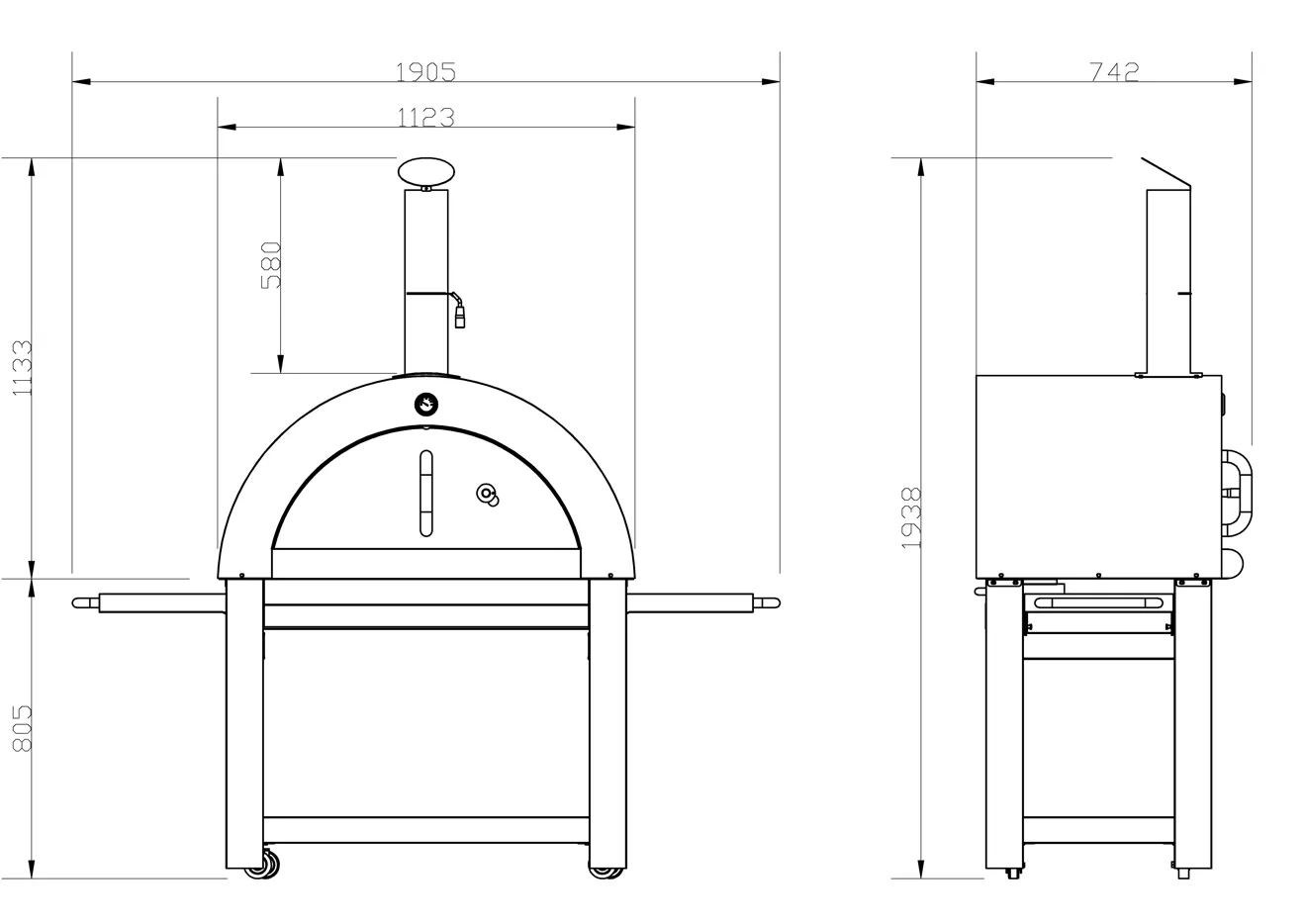 3.2M Kingsley 6-Burner Outdoor BBQ Kitchen   2DR Fridge   2DR Sink: Black Stainless Steel, Stone Bench, Fridge, Sink, Height Adjustable