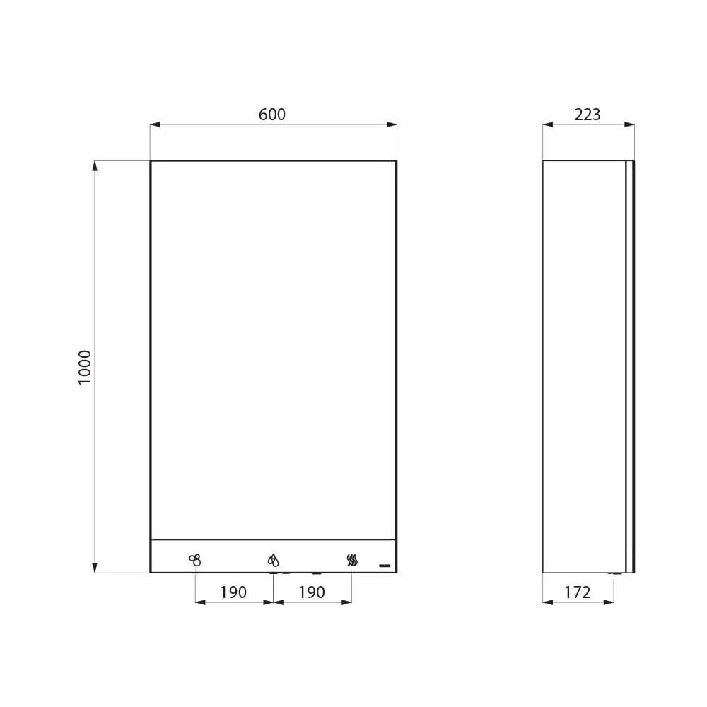 4-in-1 Cabinet with Mirror, Auto Soap, Tap and Hand Dryer 510203 (600mm Wide)