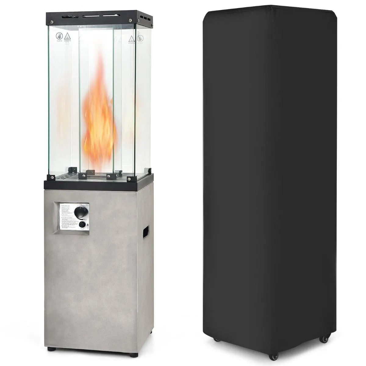 41,000 BTU Propane Patio Heater Outdoor Heater with Lockable Wheels