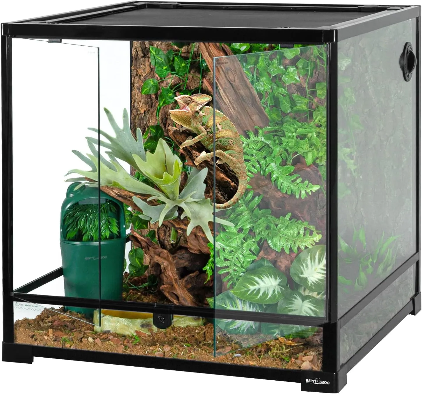 60 Gallon Reptile Tank 24x24x24inch Front Opening Terrarium With Double Hinge Door