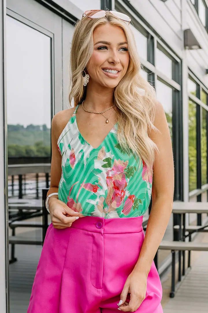 A Tropical Vacation Floral Cami Top