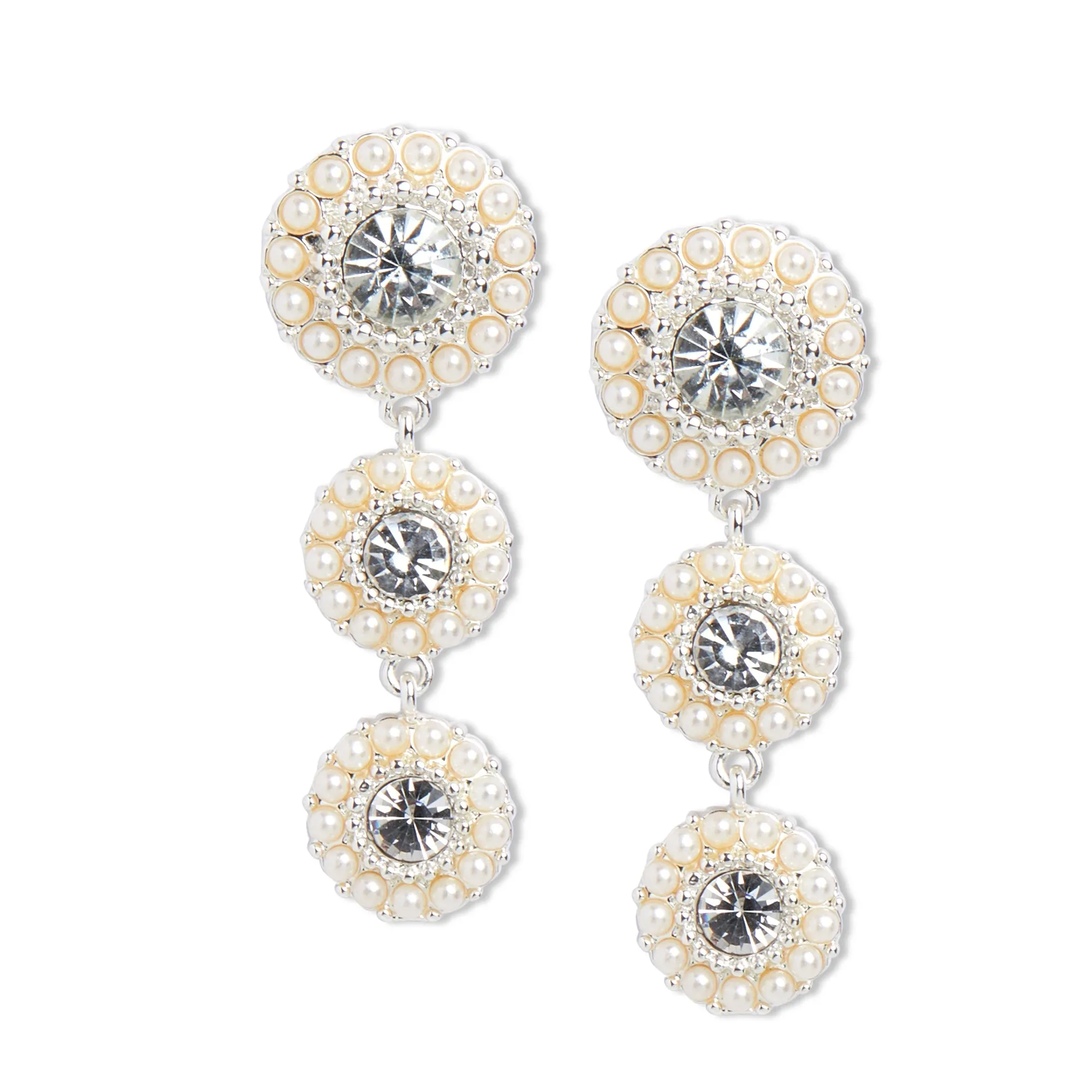 Accessorize London Diamante Silver Plated Long Earring Metal Drops & Danglers