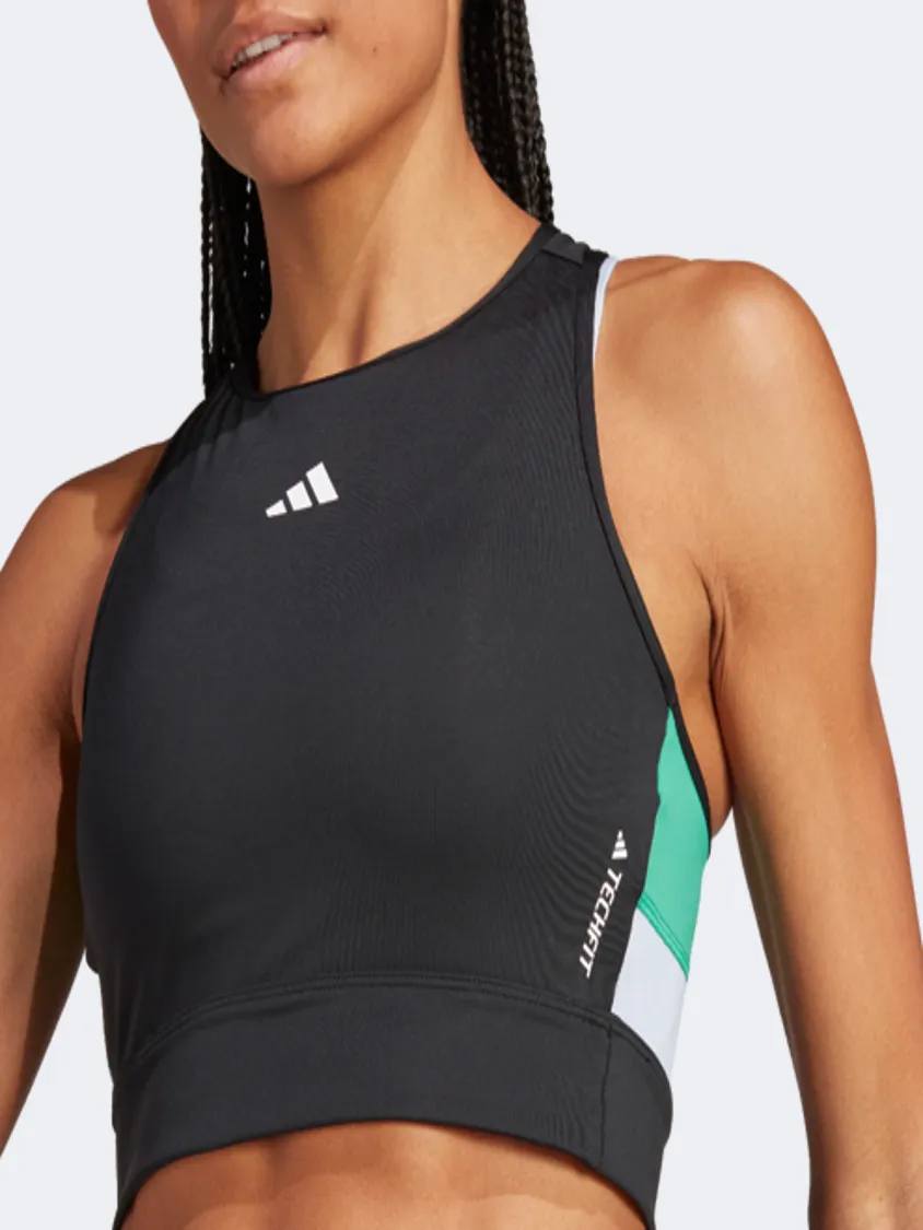 Adidas Techfit Colorblock Cropped Women Training Tank Black