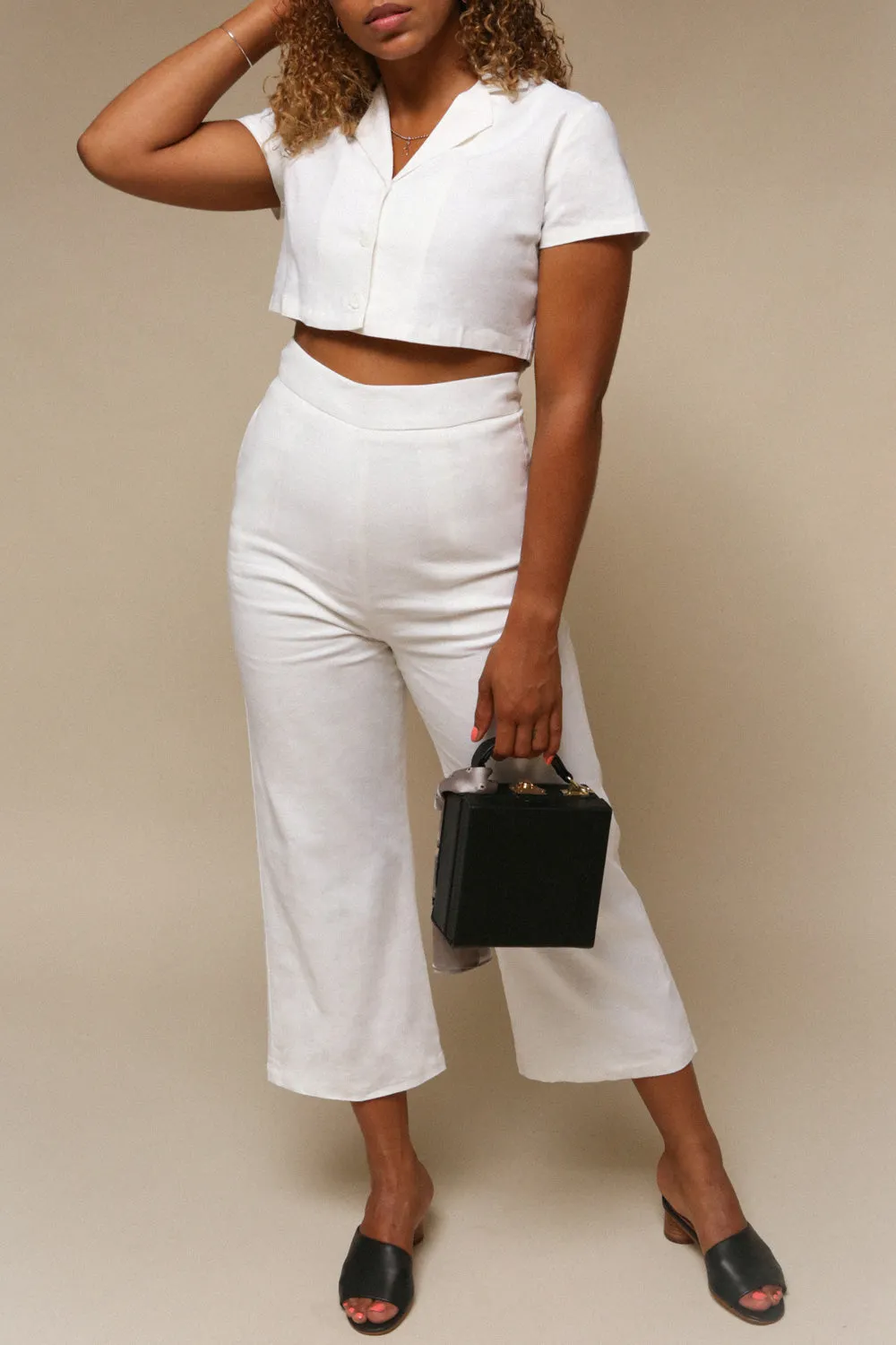 Agoyan Ivory | Flare Leg Pants