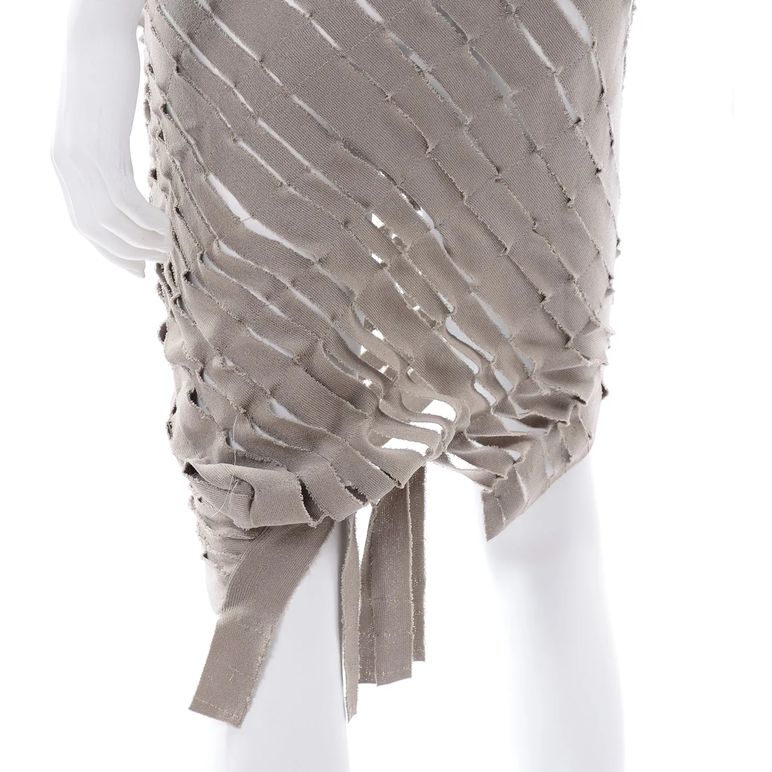 Alessandra Marchi Italian Designer Deconstructed Slashed Knit Dress