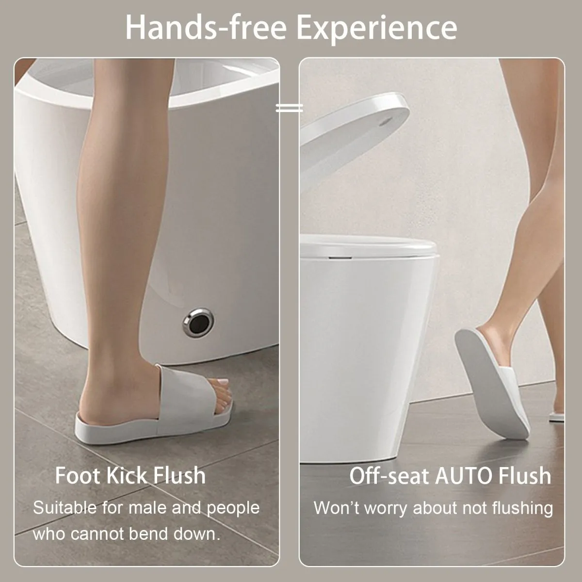 Allsumhome ST-ZGP-01 Smart Toilet with Heated Bidet Seat, One Piece toilet with AUTO Open&Close, Foot Kick Operation, AUTO Dual Flush, Dryer and Warm Water, Built In Water Tank Without Pressure Limited, White