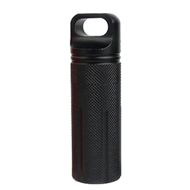 Aluminum Alloy Full Seal EDC Waterproof Can Outdoor Survival Equipment(Black)