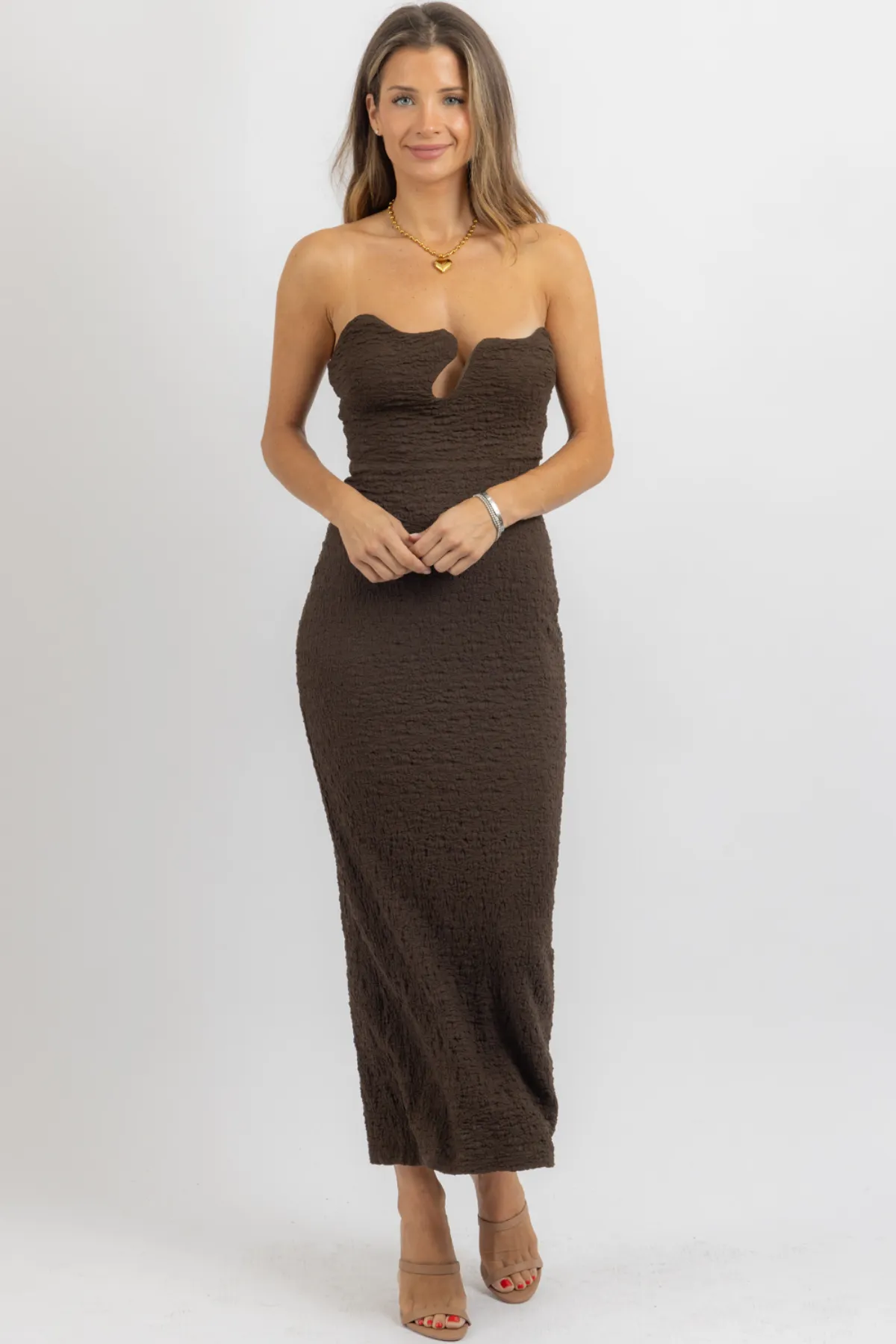 AUDREY CHOCOLATE MAXI DRESS