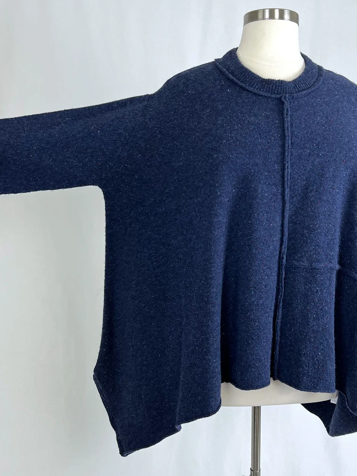 Banana Blue Size Open (M) Blue Speckled Oversized Sweater