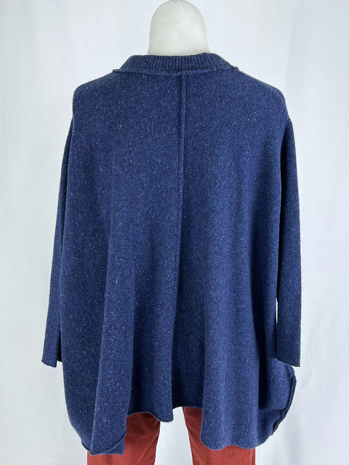 Banana Blue Size Open (M) Blue Speckled Oversized Sweater