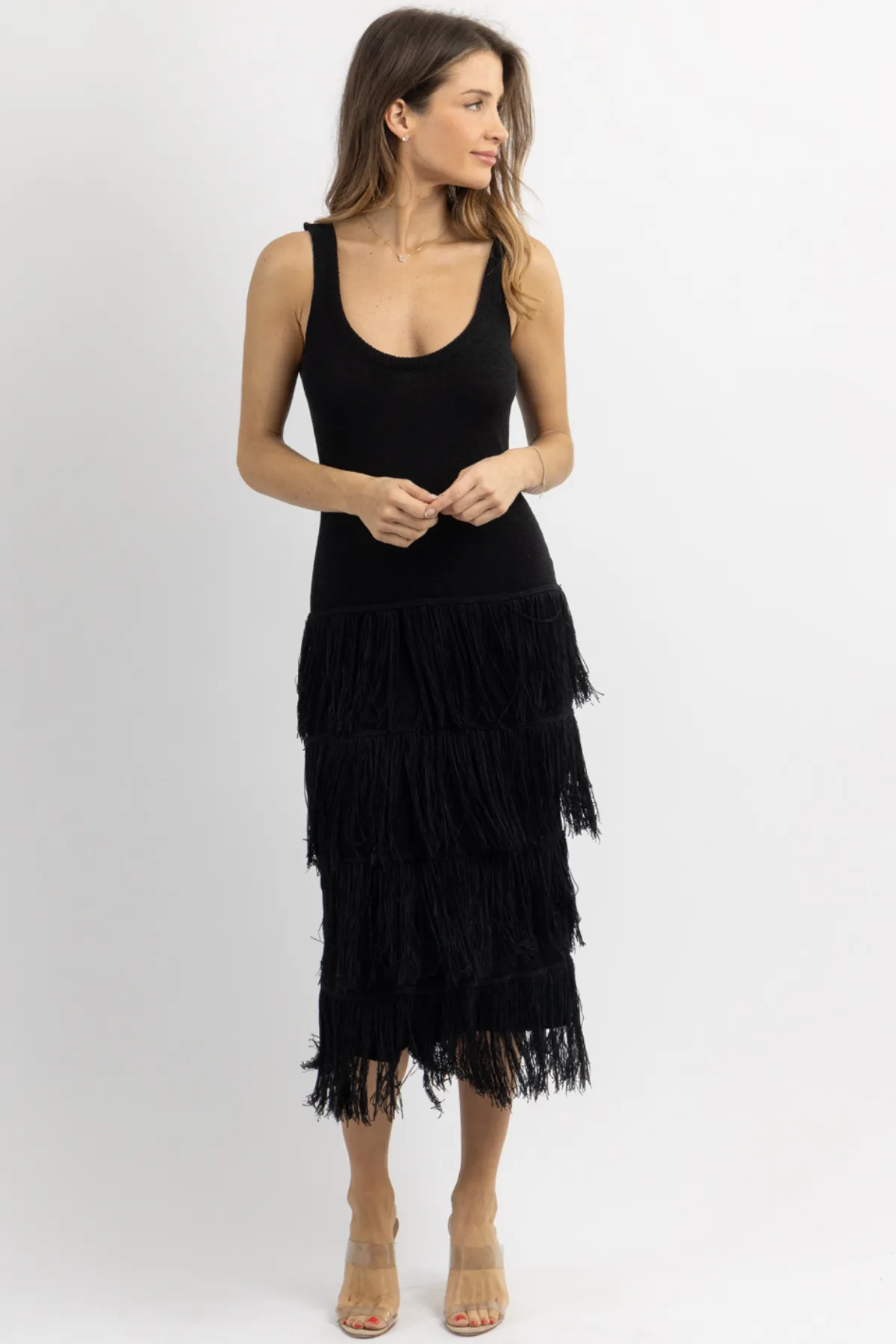 BARCELONA BLACK TASSEL DRESS *BACK IN STOCK*