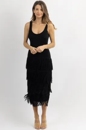 BARCELONA BLACK TASSEL DRESS *BACK IN STOCK*