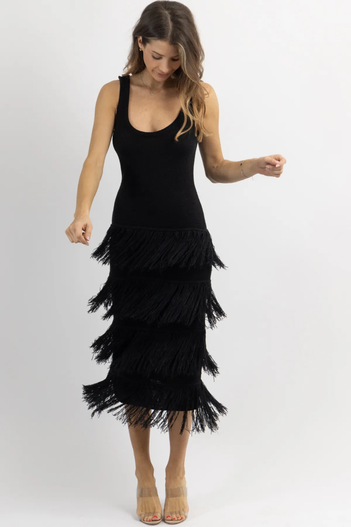 BARCELONA BLACK TASSEL DRESS *BACK IN STOCK*