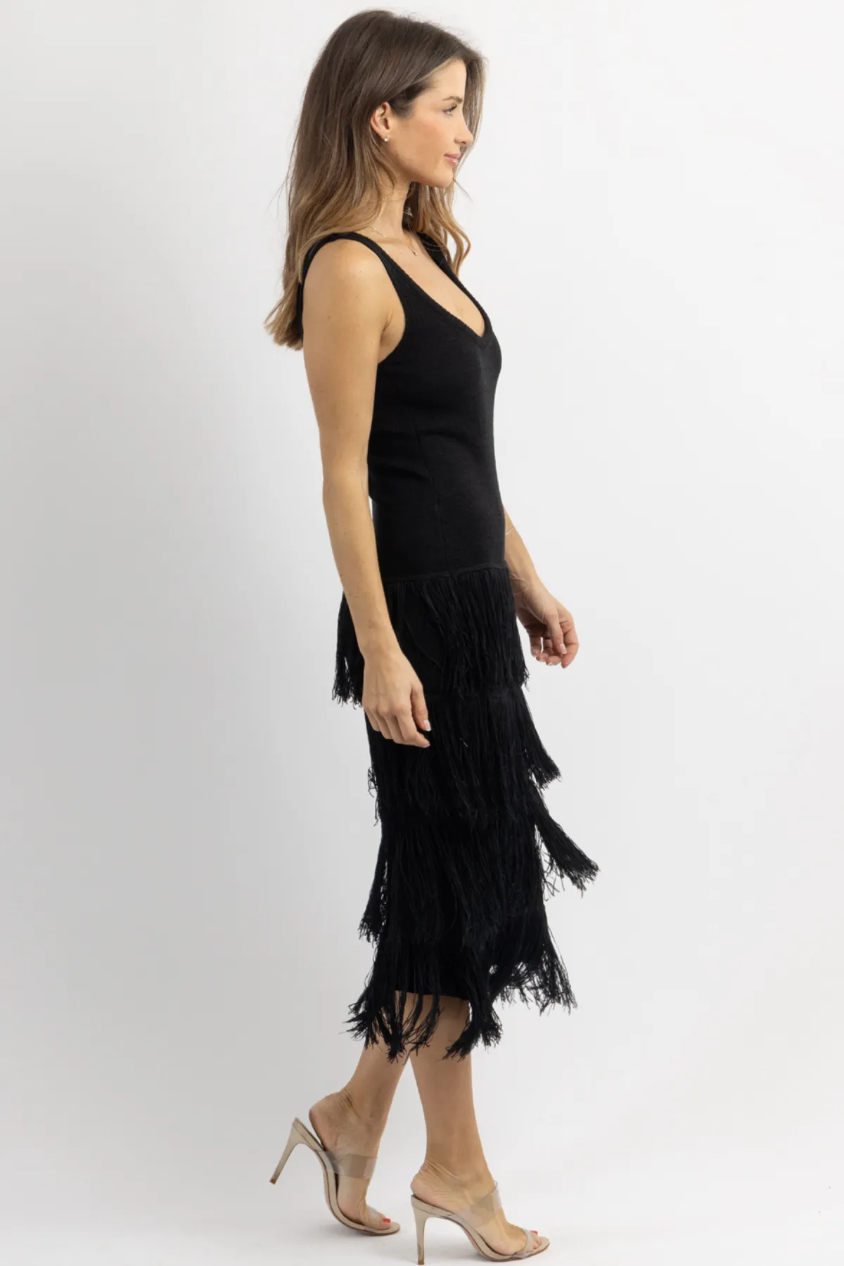 BARCELONA BLACK TASSEL DRESS *BACK IN STOCK*