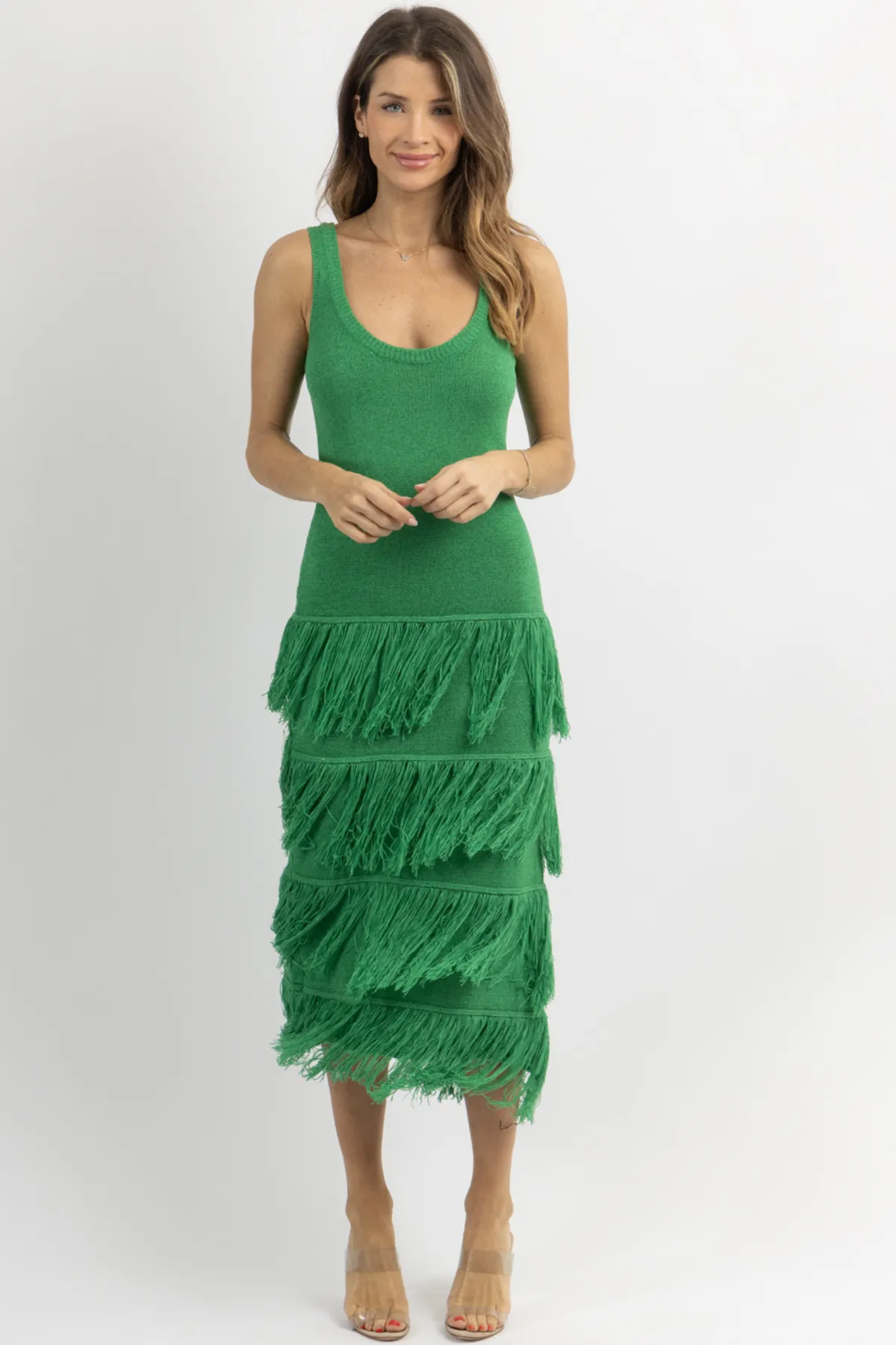 BARCELONA GREEN TASSEL DRESS *BACK IN STOCK*