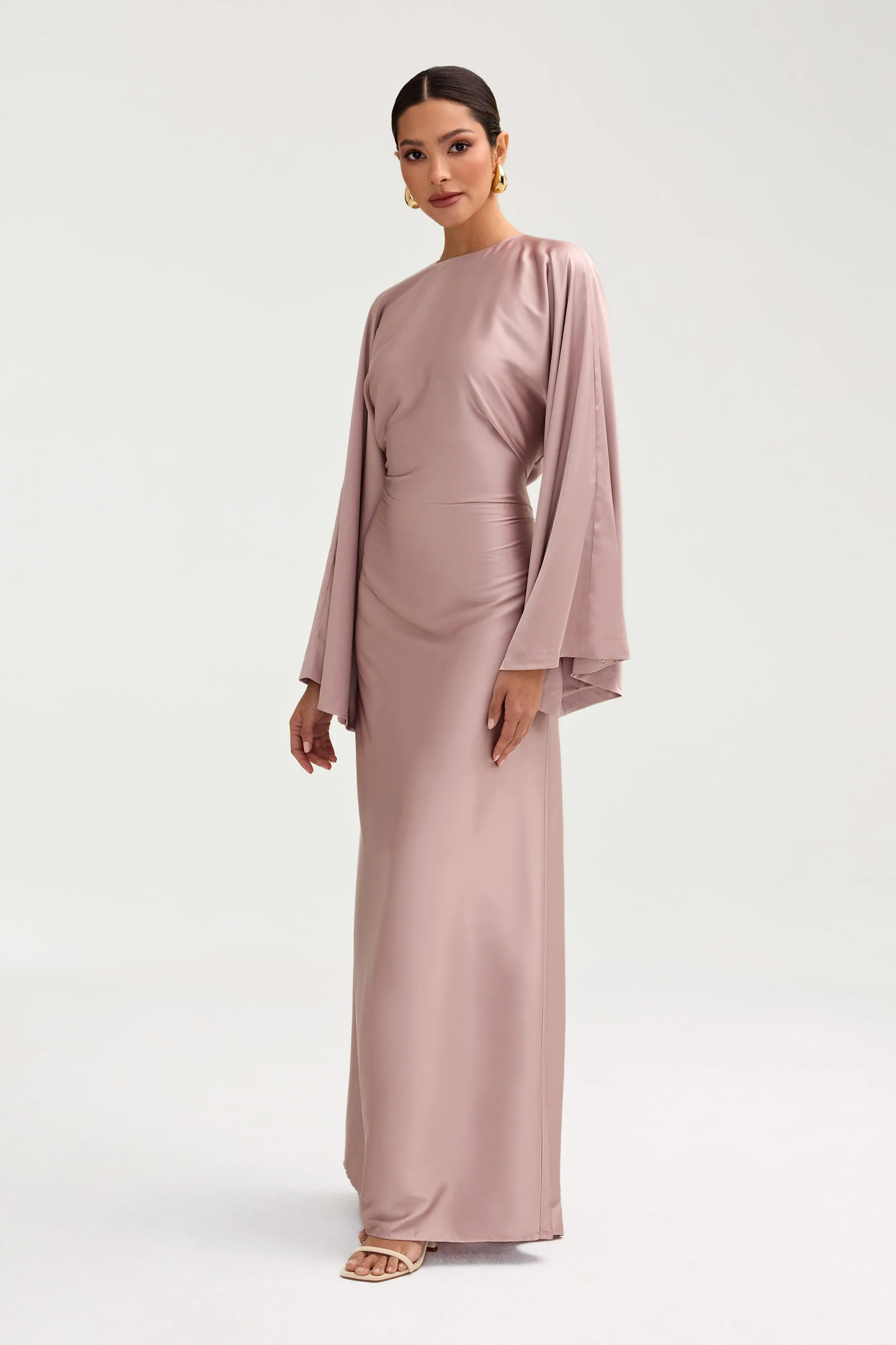 Batool Satin Maxi Dress - Mink