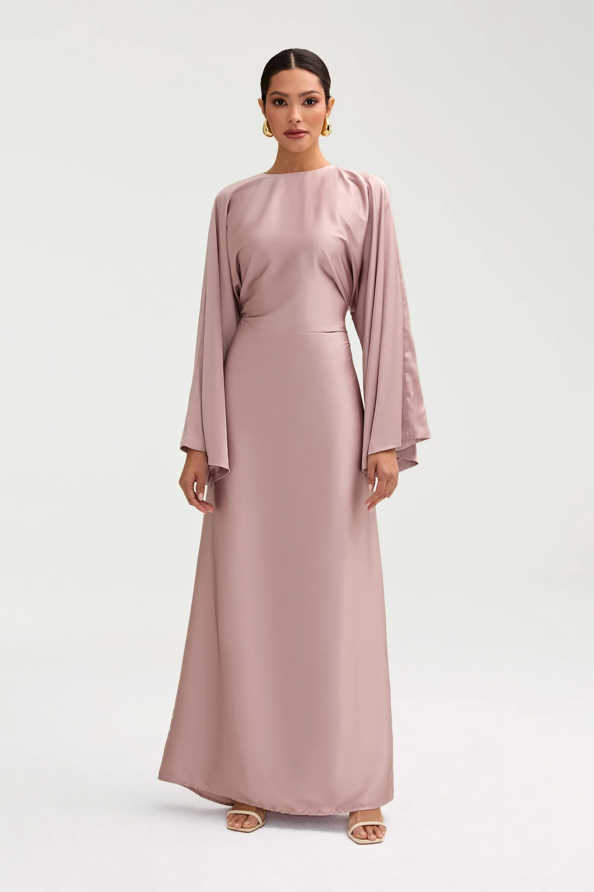 Batool Satin Maxi Dress - Mink