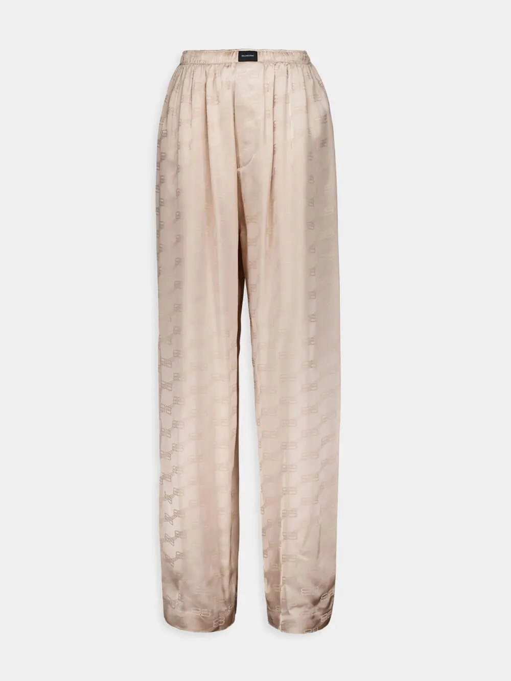 BB Monogram Jacquard Satin Pants