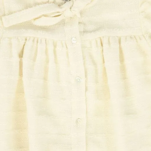 BEBE ORGANIC CREAM BUTTON DOWN TIE DRESS [Final Sale]