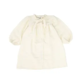 BEBE ORGANIC CREAM BUTTON DOWN TIE DRESS [Final Sale]