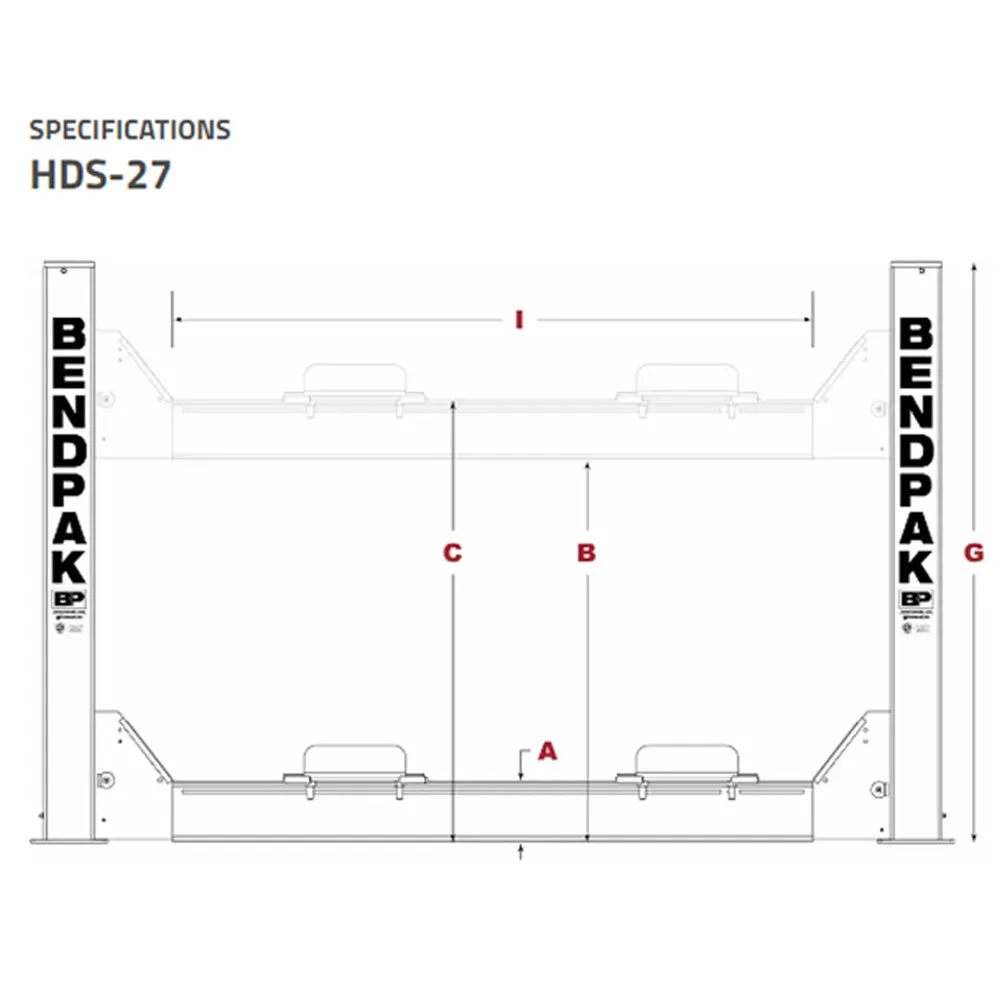 BendPak HDS-27 27000lb/4Post/EXTLength