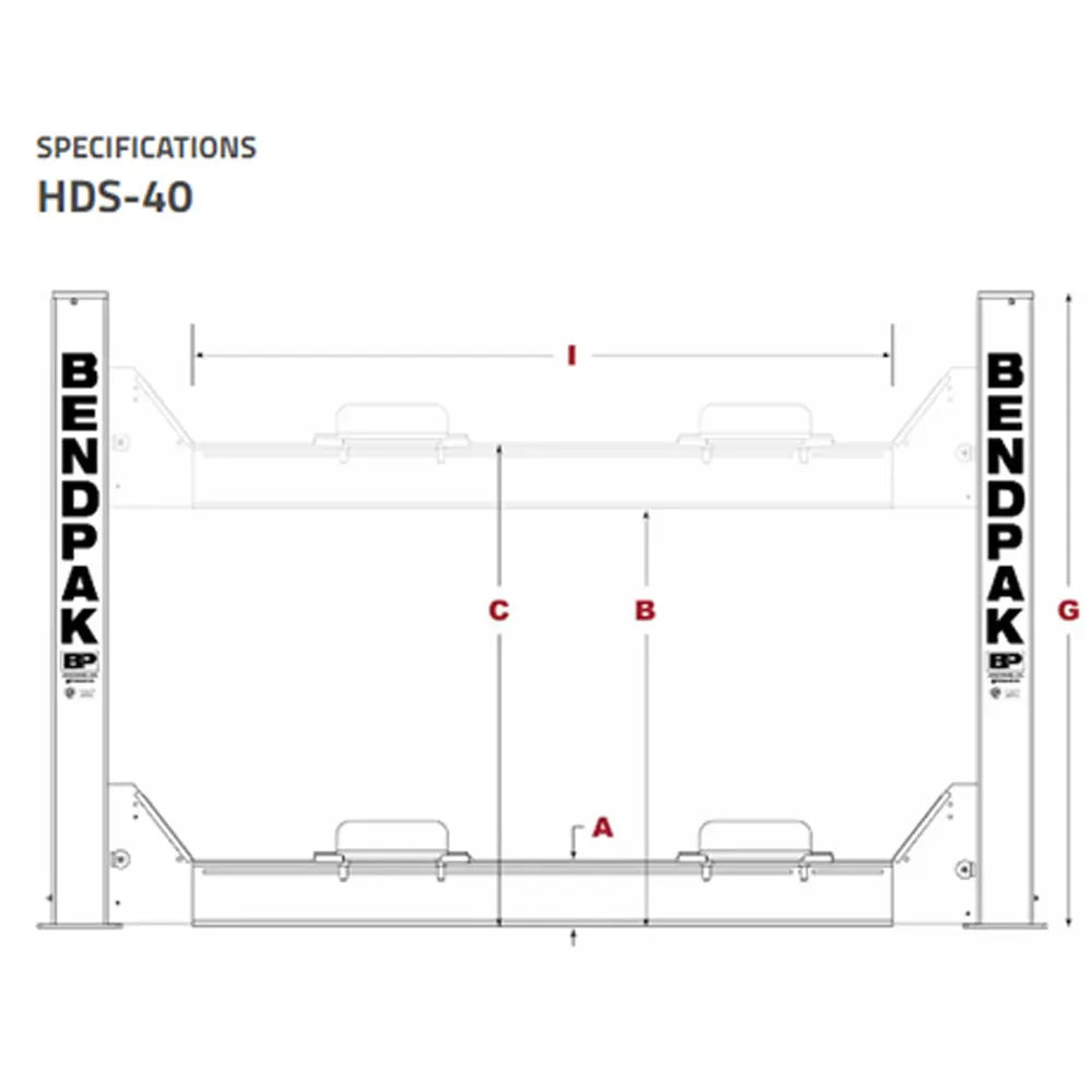 BendPak HDS-40 40,000-lb. Capacity / Four-Post Lift / Standard