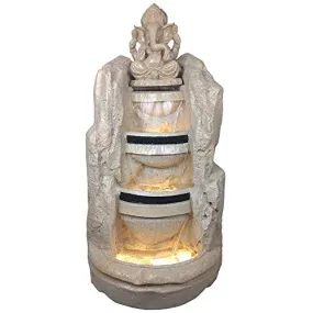 Big Bulk 4 Steps 4 Layer Big/Stone Look Fiber Fountain for Home Decor/Living Room/Hall/Office/Garden Fountain/Puja Room/Indoor/Outdoor(60 x60 x106 cm)