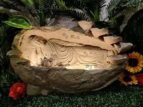 Big Bulk Sleeping Buddha Stone Look Fiber Fountain for Home Decor/Living Room/Hall/Office/Garden Fountain/Puja Room Indoor Fountain Outdoor Fountain 86.36 x 35.56 x 53.34