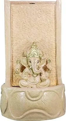 Big Bulk Stone Look Ganesh/Ganpati Fountain Fiber for Home Decor/Living Room/Hall/Office/Garden Fountain/Puja Room/Indoor/Outdoor (Fountain 3)