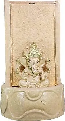 Big Bulk Stone Look Ganesh/Ganpati Fountain Fiber for Home Decor/Living Room/Hall/Office/Garden Fountain/Puja Room/Indoor/Outdoor (Fountain 3)