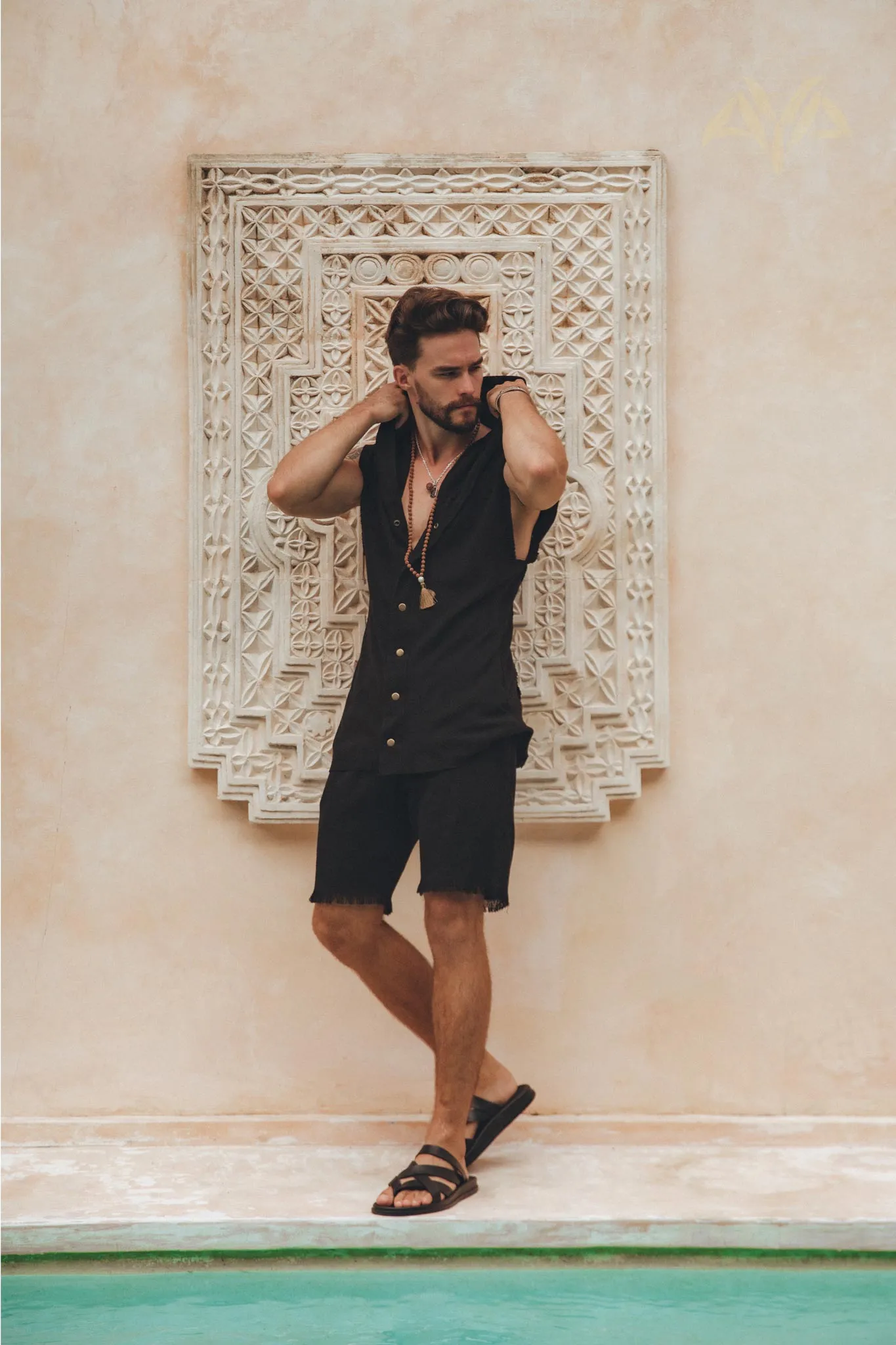 Black Hooded Vest Waistcoat for Men