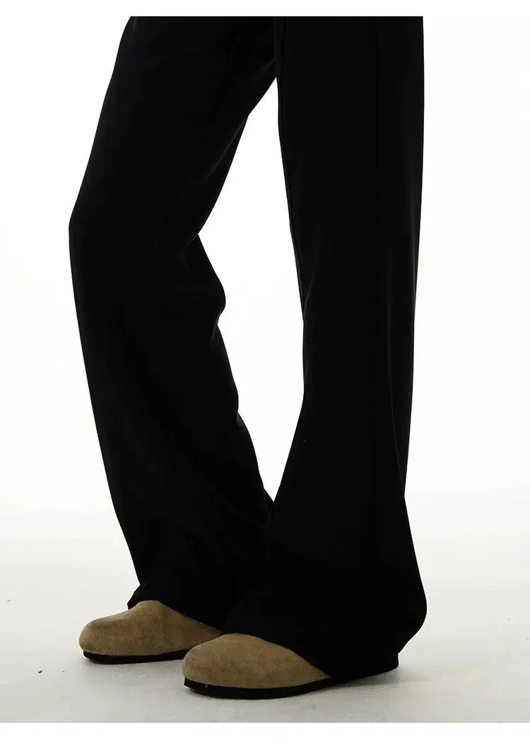 Black Straight-leg Flared Pants