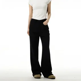 Black Straight-leg Flared Pants