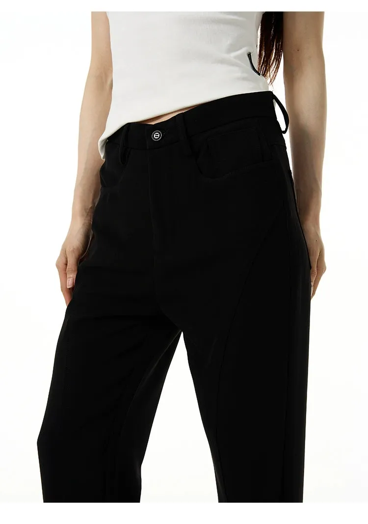 Black Straight-leg Flared Pants