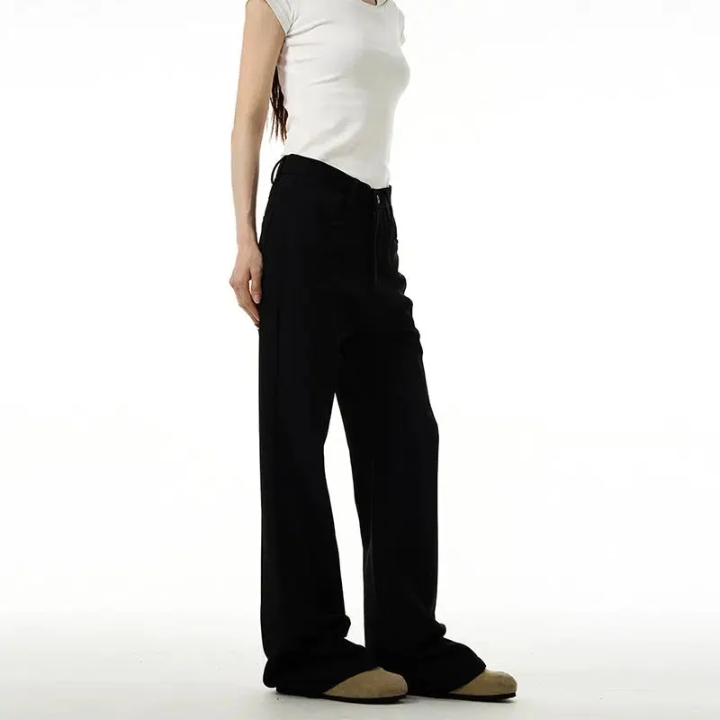 Black Straight-leg Flared Pants