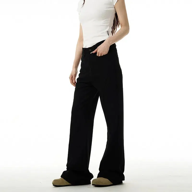 Black Straight-leg Flared Pants