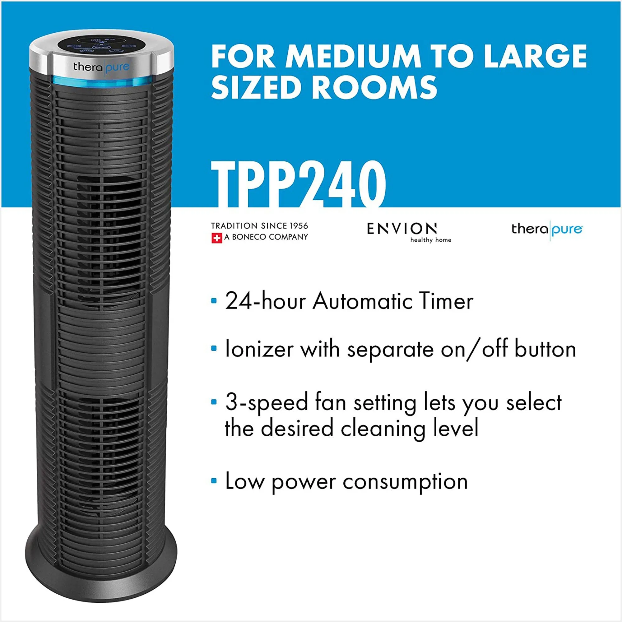 Boneco Envion Therapure Triple Air Purifier Tower, 343 Sq. Ft. Capacity (Used)