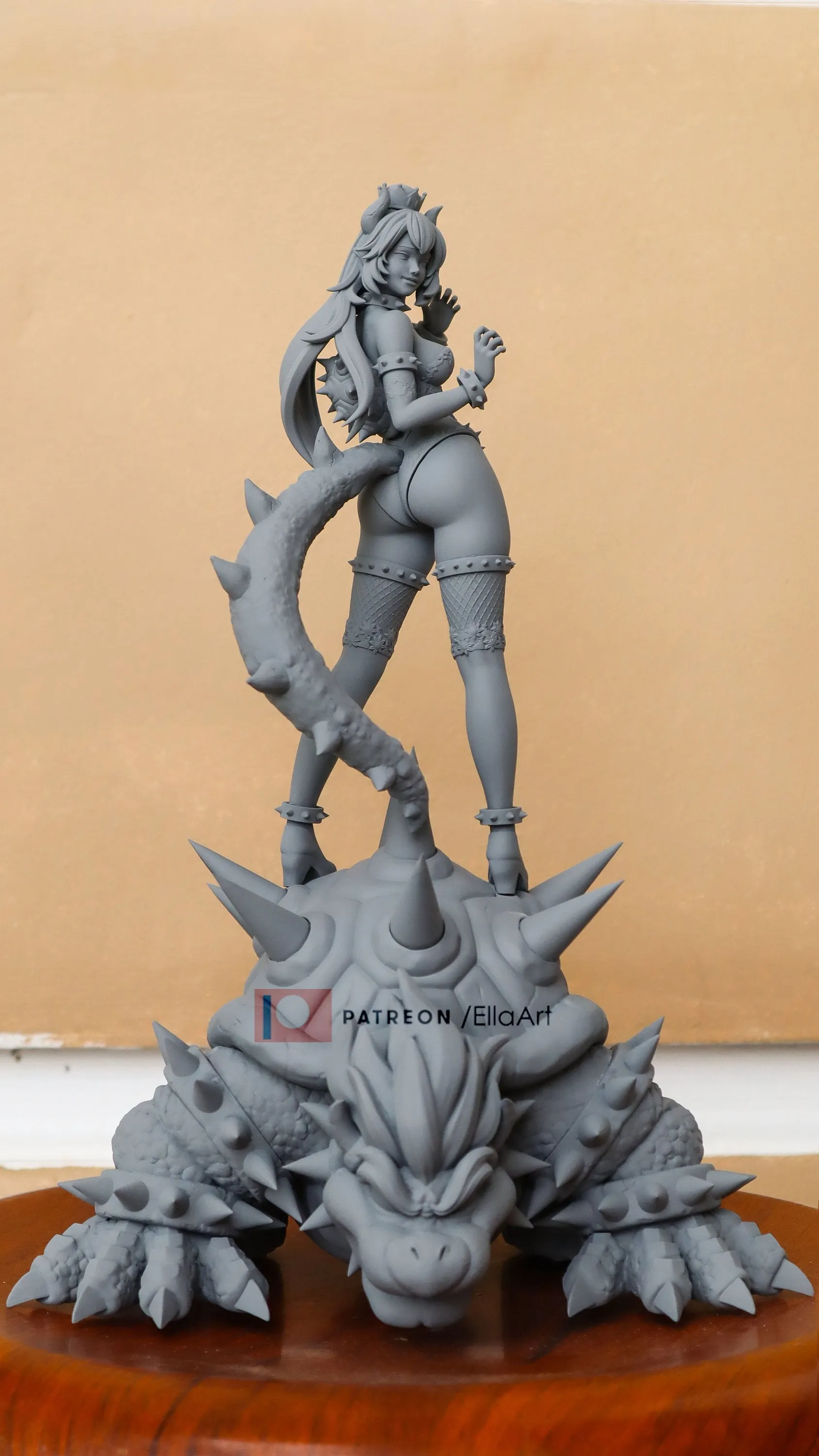 Bowsette & Bowser Statue Figure 3D Printed Garage Kit