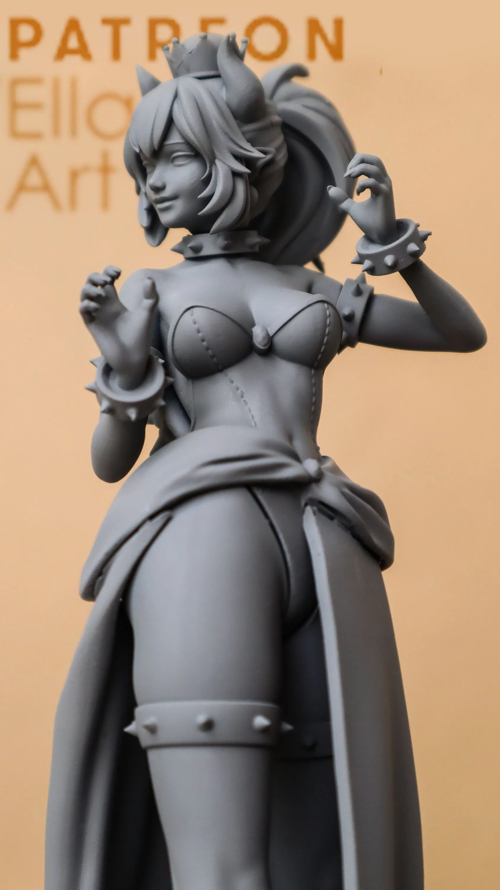 Bowsette & Bowser Statue Figure 3D Printed Garage Kit