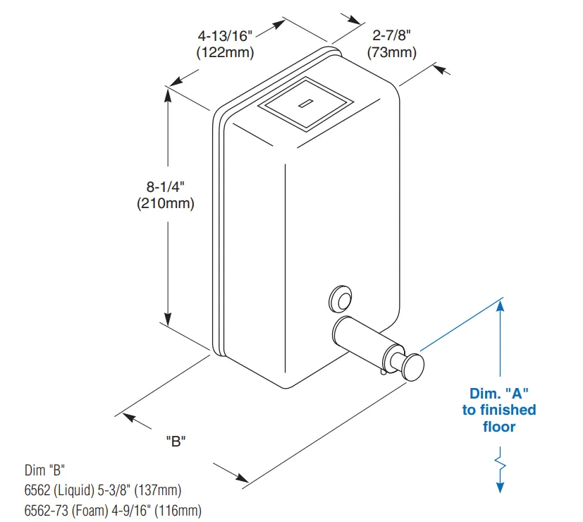 Bradley BRA 6562 Vertical Soap Dispenser