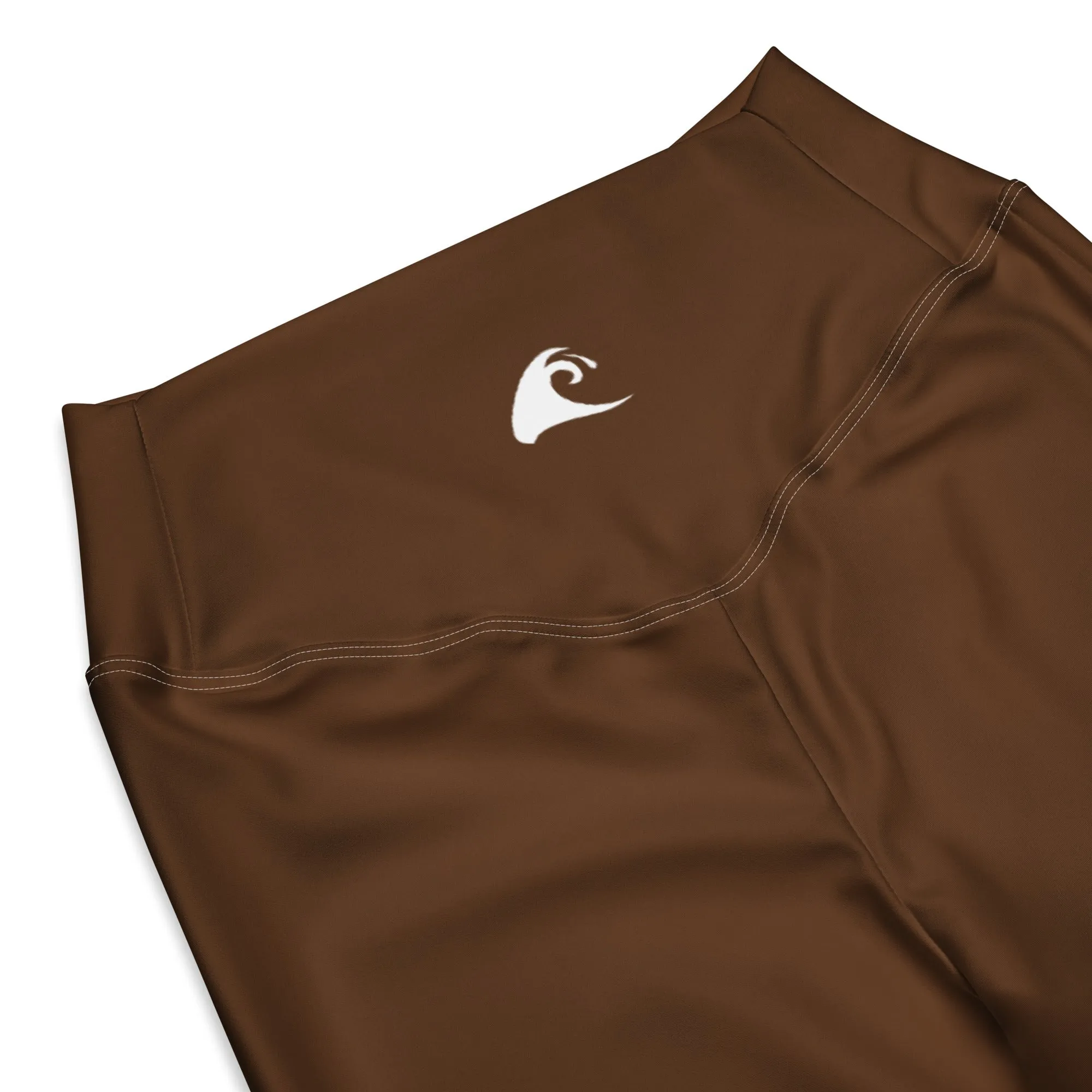 Brown Flare Leggings with Extremely Stoked Epic Wave Logo