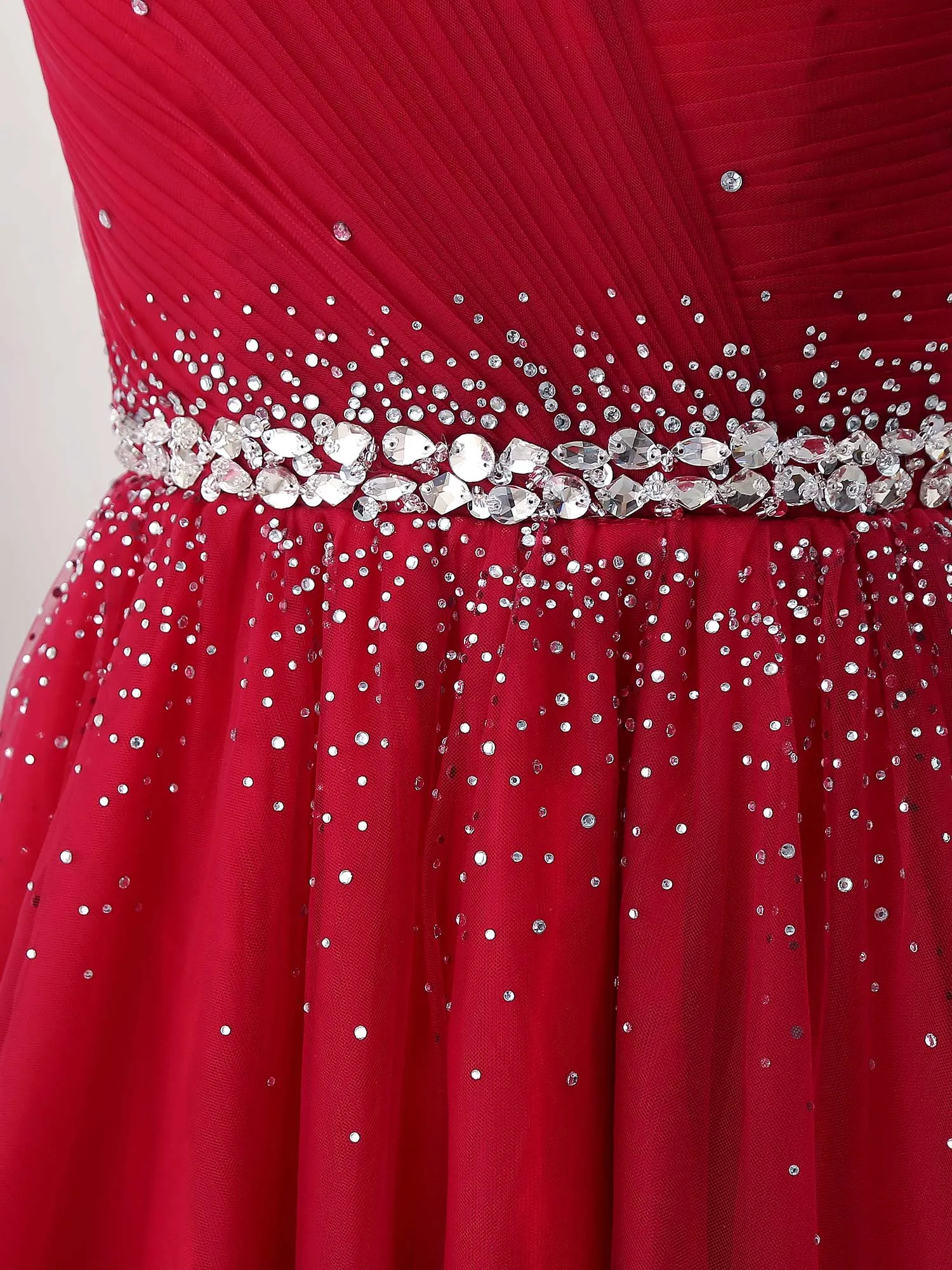 Burgundy Tulle Sweetheart Neck Long Prom Dress Burgundy Evening Dress