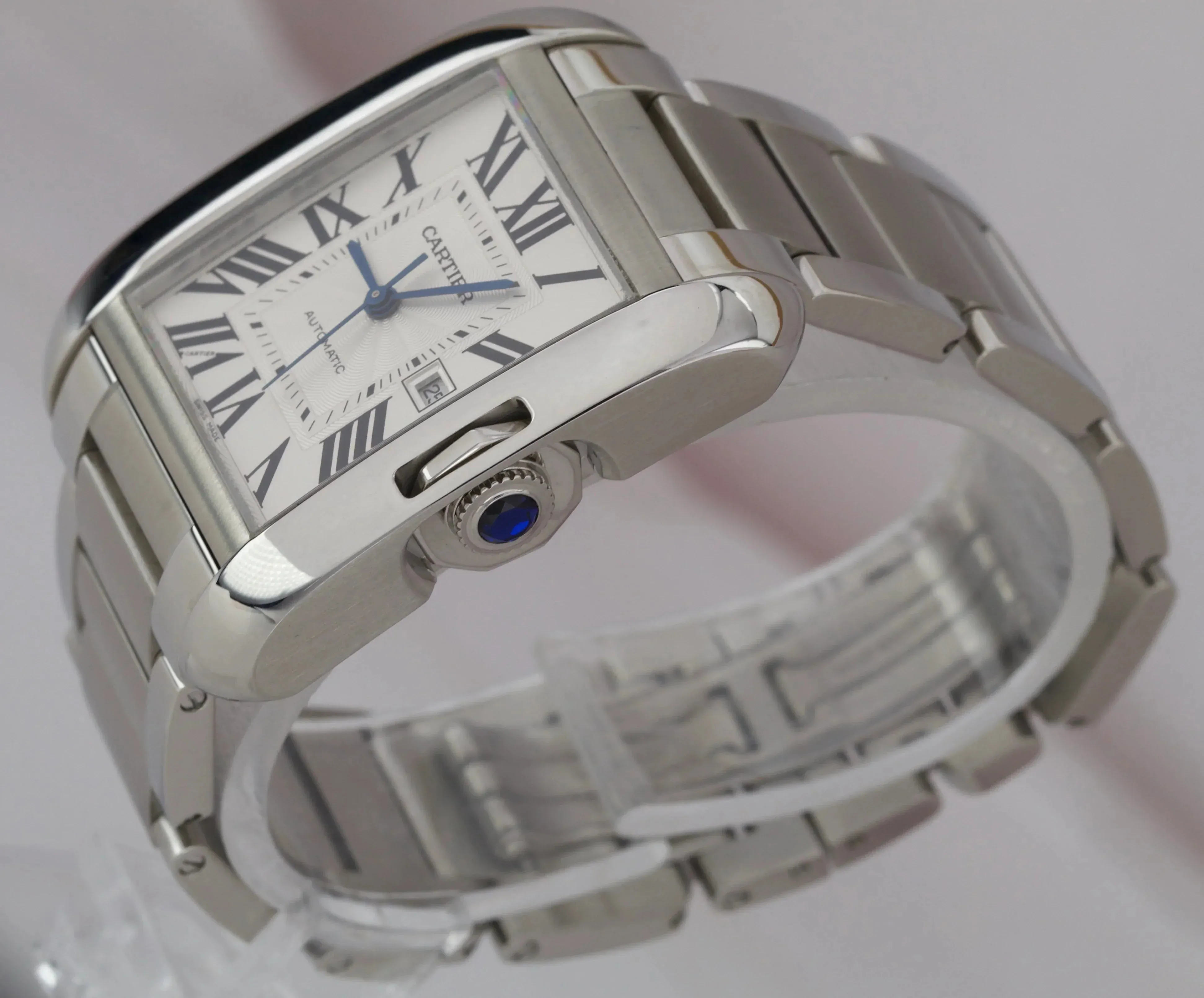 Cartier Tank Anglaise LARGE Silver 30mm Stainless Watch 3511 / W5310009 BOX