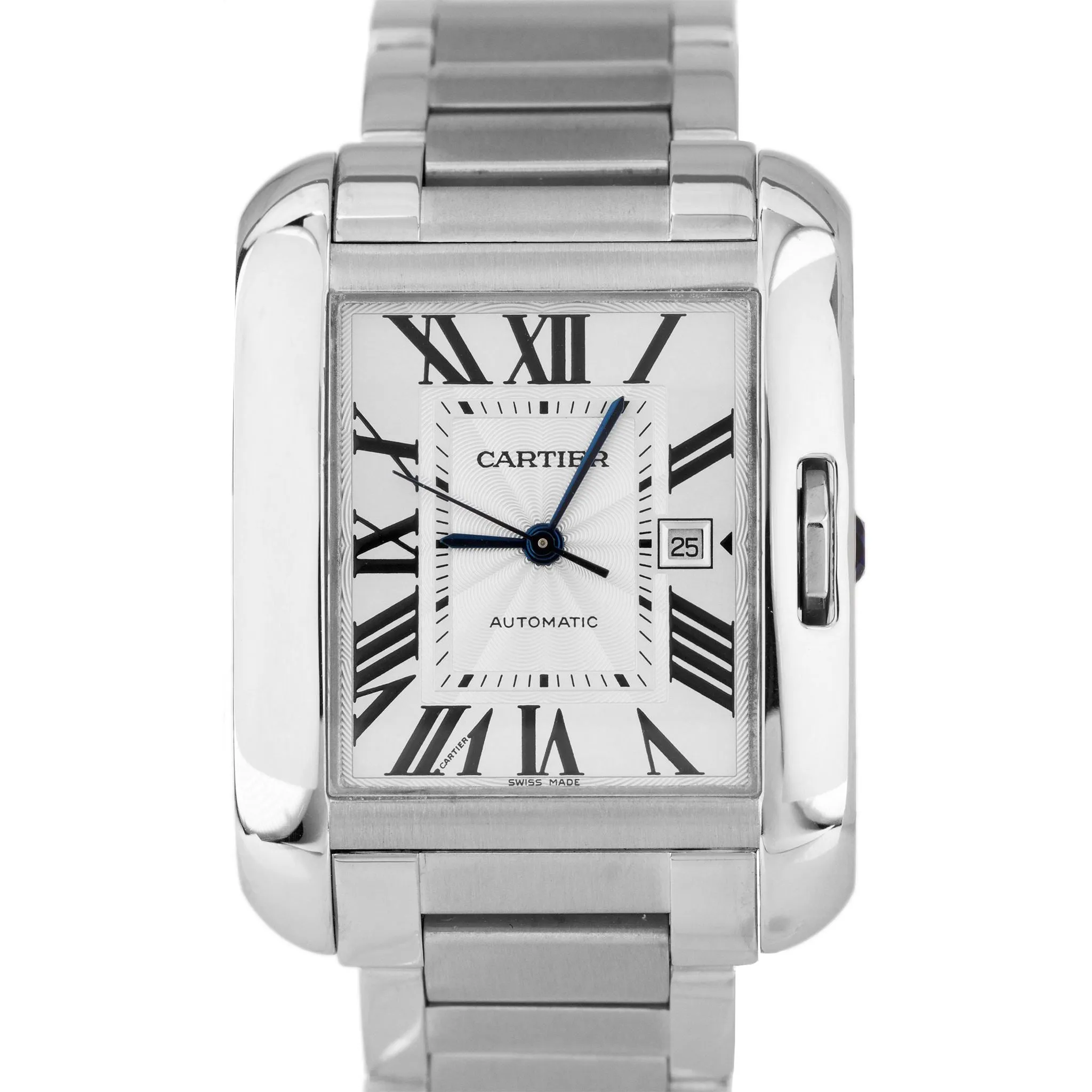 Cartier Tank Anglaise LARGE Silver 30mm Stainless Watch 3511 / W5310009 BOX