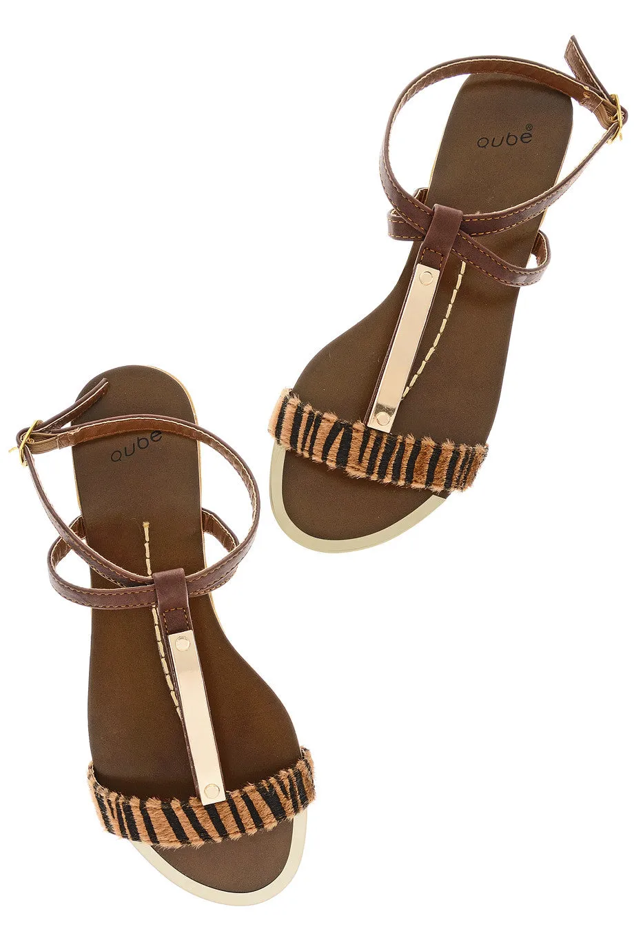 CEBRA Brown Animal Print Sandals